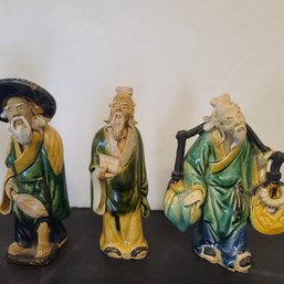 5 Early 1900s Chinese Shiwan 'mudman' Figurines