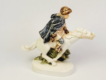 Vintage Sebastian Miniature Figurine - Paul Revere Midnight Ride  P.W. Baston Horse 1970s Signed