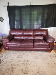 Leather Sofa # 1.  Burgundy Wine Is The Color.