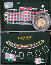Poker Night Set - Blackjack And Roulette Game In Traveling Case
