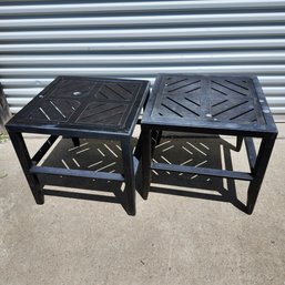 Pair Of Patio End Tables (A)