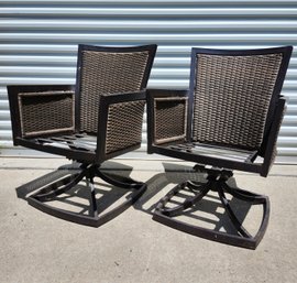 Swivel Patio Chairs With Woven Rattan