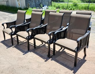 Eight Patio Arm Chairs