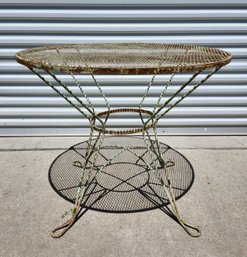 Great Vintage Painted Iron Patio Table
