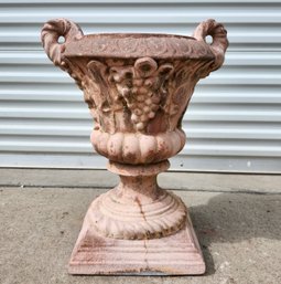 Attractive Large Garden Urn In Salmon Pink Cement