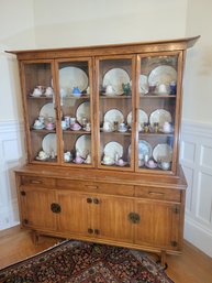 Tamerlane By Thomasville MCM Chinoiserie Hutch And Glass Top - - - - - - - - - - - -Loc: G