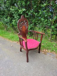 Art Nouveau Arm Chair In Mahogany.   - - - - - - - - - - - - - - - - - - - - - - - - - - - - - - - Loc: G