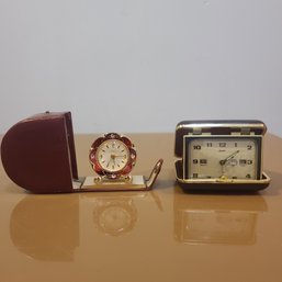 His And Hers Vintage Traveling Alarm Clocks By Linden And Sheffield