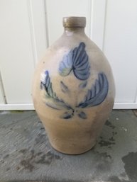 Antique Salt Glazed Blue Cobalt Decorated Flower Jug - Lyons?