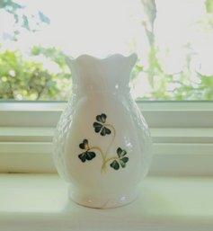 Vintage Belleek Donegal  Mini Hand-crafted Shamrock Design Vase