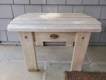 Small Outdoor Classics Teak Wood Side Accent Table Bench