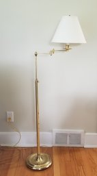 Vintage Brass Swing Arm Adjustable Height Floor Lamp  #1