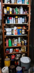 Wall Of Basement Goodies-Spray Paint, Cleaners, Adhesives And More