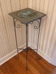 Butterfly Tile Topped Plant Stand
