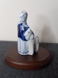 Hand Painted Blue And White Figurine