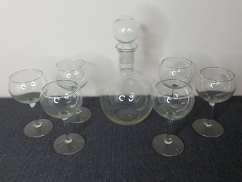 Glass Decanter And Wine Glasses
