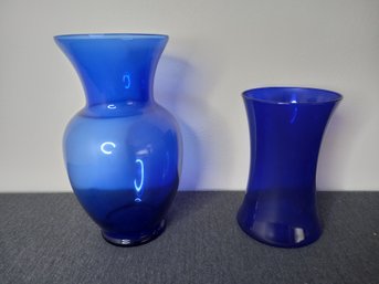 Blue Glass Vase Lot