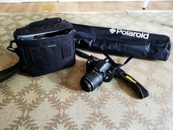 Nikon Digital D3000 Camera  With Polaroid 72 Premium Tripod Both Include Carrying Case