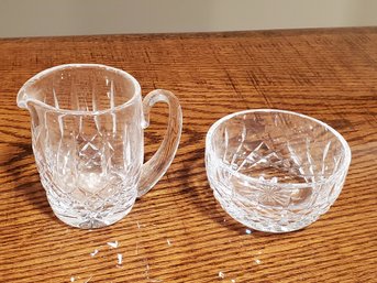 Waterford Cut Crystal Lismore Small Pitcher & Open Sugar Bowl