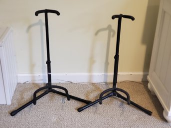 Two On Stage Black Metal Guitar Stands