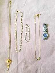 Women's Seiko Quartz Watch & Gold-tone Fashion Necklaces And  Bracelet   (Lot 3)