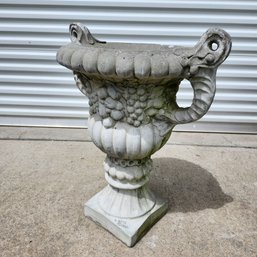Beautiful Large Cement Urn With Handles C. Sibley