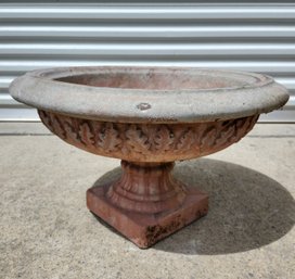 Vintage Low Cement Garden Urn