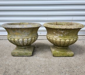Pair Classical Cement Garden Urn Planters
