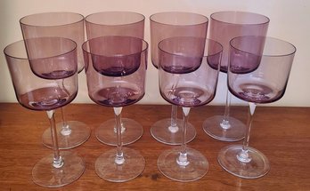 Gorgeous MCM Villeroy & Boch Purple Wine Glasses - Set Of 8