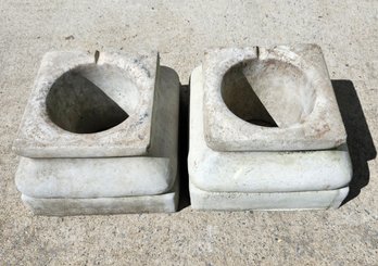 Pair Of Garden Items Bases Or Downspout Basins