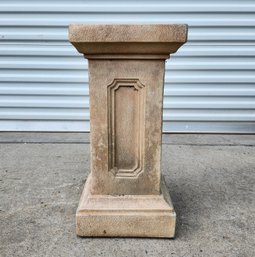 Pale Pink Vintage Cast Concrete Column Or Pedestal For Garden