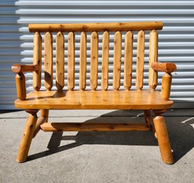 Terrific Solid Wood Adirondack Style Bench
