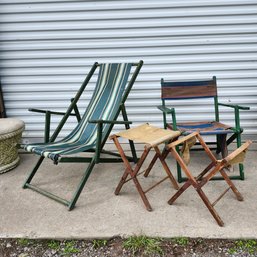 Vintage Folding Chairs And Camp Stools
