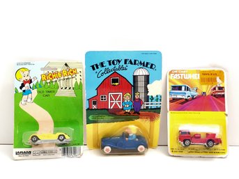 Lot Of 3 Richie Rich Old Timer Car, The Toy Farmer Car & Fastwheels Fire Truck Diecast NEW In PACKAGING