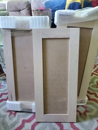 Eight New Unfinished Cabinet Doors With Hardware