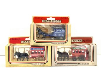 Lof Of 3 Lledo Days Gone 1983 Horse And Wagon Carriage Diecast LN COND, Orig Boxes W/ Figures Made In England