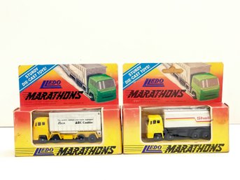 Lot Of 2 Vintage Lledo Marathons Diecast Trucks Shell,  Made In England 1983 In Orig Boxes EXC COND