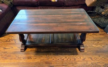 Vintage Burnished Hardwood Coffee Table