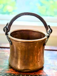 Small Antique Copper Cooking Pot