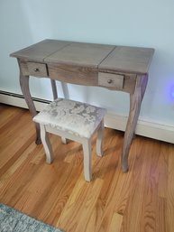 Dressing Table With Jewelry Organizer And Stool