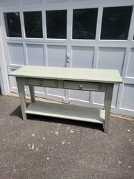 Ethan Allen Light Green Farm House Style Hall Table