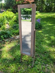 Mirrored Standing Jewelry Cabinet.  Swivels As Well