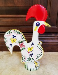Cute Vintage Hand Painted 'good Luck' Ceramic Rooster Of Barcelos, Portugal