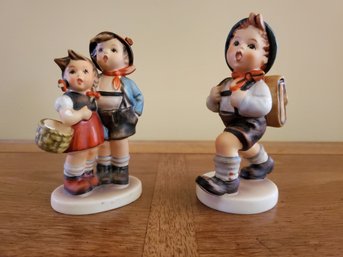Two Vintage Goebel Hummel Figurines - The Surprise & School Boy