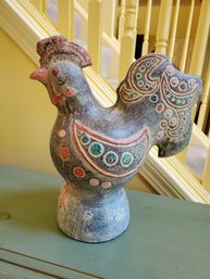 Painted Stone Rooster Chicken Figurine