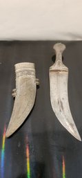 Vintage Middle Eastern Jambiya Knife And Sheath