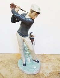 Vintage Lladro Young Man Golfer Porcelain Figurine 73-NZI Made In Spain