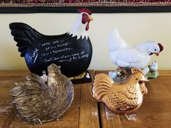 Cute Selection Of Farmhouse Kitchen Rooster & Hen Decor