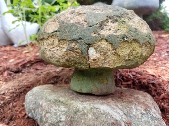 Small Vintage Cement Mushroom Very Weathered 8'