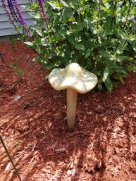 Ceramic Blue Dotted Mushroom Stake Drip Pottery Style